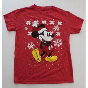 Disney Mickey Mouse Holiday Themed Red Shirt - Size Small